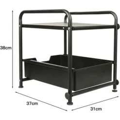 Panier De Rangement Coulissant à 2 Niveaux, Panier Coulissant Sous Evier,Tiroir Organisateur, Porte-épices, Etagère De Rangement Pour Comptoir De Cuisine-373138cm -Promos Gout Cuisine Boutique 69700007 5