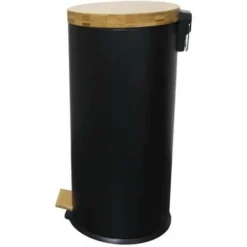 KITCHEN MOVE Poubelle De Cuisine A Pédale Forest - 30L - Noir Mat