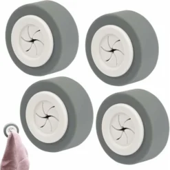 Accroche Torchon Auto-Autoadhésives 4pcs , Porte Torchon Crochet Adhésif Ronde Support De Pince, Accroche Serviette Adhésif Aalle De Bain, Sans Perçage Crochet Torchon Cuisine Et Maison Oi-FRIS Gris