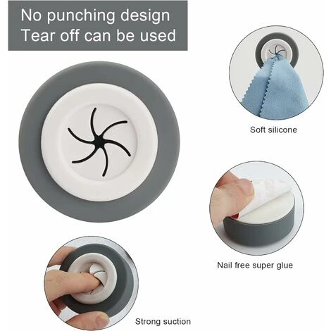 Accroche Torchon Auto-Autoadhésives 4pcs , Porte Torchon Crochet Adhésif Ronde Support De Pince, Accroche Serviette Adhésif Aalle De Bain, Sans Perçage Crochet Torchon Cuisine Et Maison Oi-FRIS Gris 4 Accroche Torchon Auto-Autoadhésives 4pcs , Porte Torchon Crochet Adhésif Ronde Support De Pince, Accroche Serviette Adhésif Aalle De Bain, Sans Perçage Crochet Torchon Cuisine Et Maison Oi-FRIS Gris – Image 4