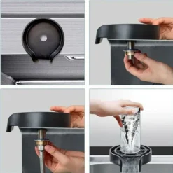 Lave-verre Pour évier Monobloc, Lave-verre Pour évier De Cuisine, Accessoires Pour évier De Cuisine Pour Lave-linge Expresso Avec Douchette Latérale, Lave-verre Pour évier à Usage Domestique, Bar, Caf -Promos Gout Cuisine Boutique 70909109 3