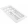 Range Couverts Pour Intérieur De Tiroir En Plastique Redécoupable Organiseur Ustensile Cuisine Rangement, 4 Compartiments 235 X 490 Mm Blanc
