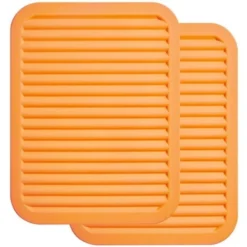 Lot De 2 Dessous De Plat En Silicone Pour Casseroles Et Poêles Chaudes – Résistants à La Chaleur En Silicone Véritable Pour Comptoir De Cuisine, Dessous De Plat Multifonction Et Durable Pour Plats Cha