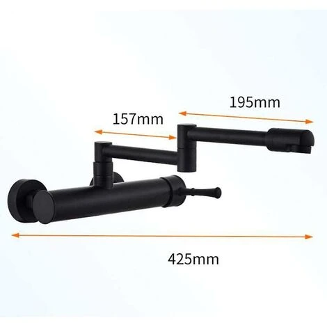 Robinet De Cuisine Mural, Télescopique Pliant, Robinet Mural Noir, Robinet Mural En Laiton, Mitigeur Mural, Céramique, Évier De Cuisine, Doub 4 Robinet De Cuisine Mural, Télescopique Pliant, Robinet Mural Noir, Robinet Mural En Laiton, Mitigeur Mural, Céramique, Évier De Cuisine, Doub – Image 4