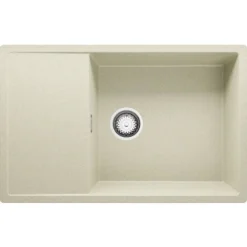 Evier Cuisine En Granit Beige, 78 X 50 Cm, Lavabo 1 Bac + Siphon Classique, Évier à Encastrer Ibiza 780 Cargo De Primagran