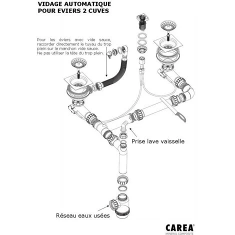 CAREA - Vidage Automatique 2 Bacs Modèle Carré 2 CAREA - Vidage Automatique 2 Bacs Modèle Carré – Image 2