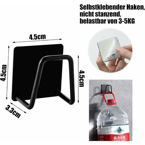 GDRHVFD Porte-Éponge Autocollant - Porte-Éponge De Cuisine - Porte-Éponge - Évier De Cuisine - Crochets Adhésifs (Noir, 2) 2 GDRHVFD Porte-Éponge Autocollant - Porte-Éponge De Cuisine - Porte-Éponge - Évier De Cuisine - Crochets Adhésifs (Noir, 2) – Image 2