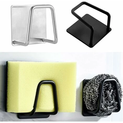 GDRHVFD Porte-Éponge Autocollant - Porte-Éponge De Cuisine - Porte-Éponge - Évier De Cuisine - Crochets Adhésifs (Noir, 2) 5 GDRHVFD Porte-Éponge Autocollant - Porte-Éponge De Cuisine - Porte-Éponge - Évier De Cuisine - Crochets Adhésifs (Noir, 2) – Image 5