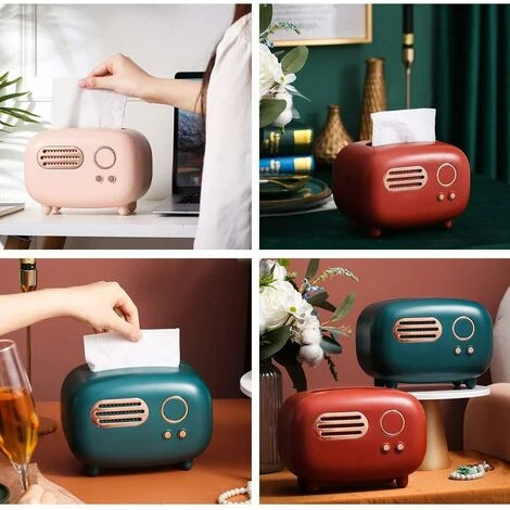 YIDOMDE Boîte à Mouchoirs Radio Vintage Avec Couvercle Porte-serviettes Décoratif Organisateur De Rangement De Serviettes En Papier Distributeur De Serviettes En Papier Pour Salle De Bain Voiture Bure 2 YIDOMDE Boîte à Mouchoirs Radio Vintage Avec Couvercle Porte-serviettes Décoratif Organisateur De Rangement De Serviettes En Papier Distributeur De Serviettes En Papier Pour Salle De Bain Voiture Bure – Image 2
