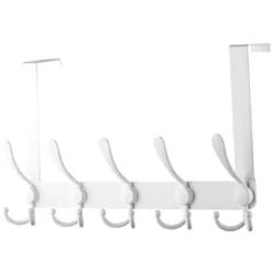 Porte Manteau Pour Porte Blanc, Porte Manteau Porte, Patère De Porte, Porte Manteau Mural, Porte Manteau Sans Percer En Acier Inoxydable, Blanc, 15 Crochets, 1PC