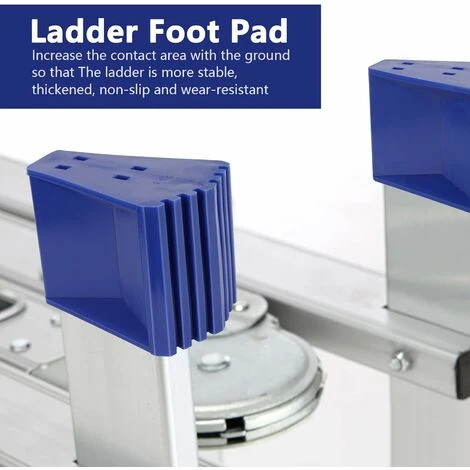 Pieds D'échelle 4 Pièce Non Glissante Pieds De Sécurité De L'échelle Protections De Pieds D'échelle En Caoutchouc Pour échelles Télescopiques(Bleu) 5 Pieds D'échelle 4 Pièce Non Glissante Pieds De Sécurité De L'échelle Protections De Pieds D'échelle En Caoutchouc Pour échelles Télescopiques(Bleu) – Image 5