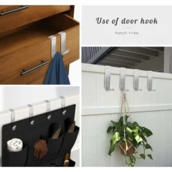ZOLGINAH Lot De 6 Crochet En Porte En Acier Inoxydable+Film Protecteur En Plastique Déchirable,Sans Perçage Et Protection En Mousse ,Forme De Flèche Creuse,pour Tiroirs Placards -Promos Gout Cuisine Boutique 73746044 4