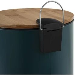 ATMOSPHERA Poubelle Bam Modern 30 Litres Couvercle Bambou Atmosphéra - Bleu Canard -Promos Gout Cuisine Boutique 74086650 4