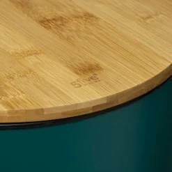 ATMOSPHERA Poubelle Bam Modern 30 Litres Couvercle Bambou Atmosphéra - Bleu Canard -Promos Gout Cuisine Boutique 74086650 5