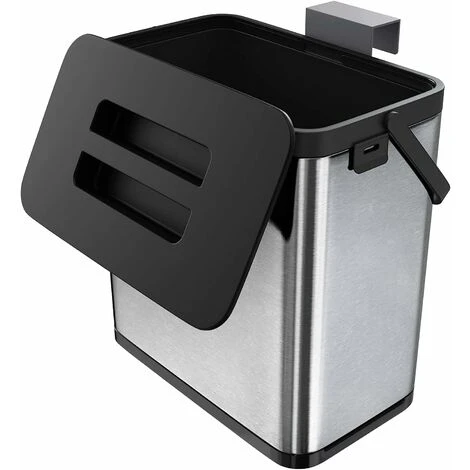 LTS FAFA Poubelle Cuisine Suspendue Au Mur Et Aux Portes D'armoires Poubelle Cuisine Mur Et Armoire Poubelle Anti-Empreintes Digitales En Acier Inoxydable Avec Seau En Plastique, 3 L, Argent 1 LTS FAFA Poubelle Cuisine Suspendue Au Mur Et Aux Portes D'armoires Poubelle Cuisine Mur Et Armoire Poubelle Anti-Empreintes Digitales En Acier Inoxydable Avec Seau En Plastique, 3 L, Argent