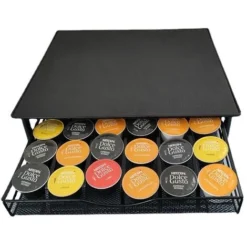 LTS FAFA Porte-capsules De Café, Porte-sacs à Café Sweet Gusto Support Empilable Pour 36 Capsules - Surface Antidérapante Et Anti-vibration - Commode En Maille