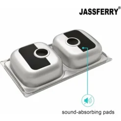 JASSFERRY Évier De Cuisine 2 Bacs , Acier Inoxydable, évier à Encastrer, Avec Vidage, 80 X 44 Cm -Promos Gout Cuisine Boutique 74135471 5