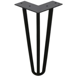 SWANEW Pieds De Table Pieds De Table En épingle à Cheveux 15 Cm, Pieds De Meubles En Métal Massif à 3 Tiges Pour Bricolage, Bureau à Domicile, Restaurant, Bureau, Table De Chevet, Lot De 4