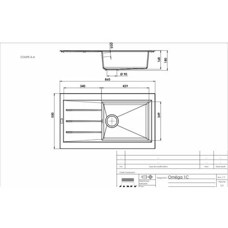 CAREA - Évier à Encastrer OMÉGA 1 Bac Sable - Sable Moucheté 2 CAREA - Évier à Encastrer OMÉGA 1 Bac Sable - Sable Moucheté – Image 2