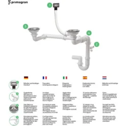 Evier Cuisine Graphite, 90 X 50 Cm, Evier En Granit 1,5 Bac + Kit De Vidage, Evier A Encastrer Ibiza 900 Duo De Primagran -Promos Gout Cuisine Boutique 75072899 4