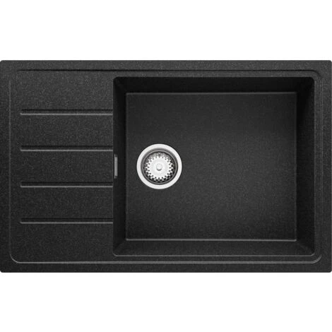 Evier Cuisine Graphite, 78 X 50 Cm, Evier En Granit 1 Bac + Kit De Vidage, Evier A Encastrer De Primagran 2 Evier Cuisine Graphite, 78 X 50 Cm, Evier En Granit 1 Bac + Kit De Vidage, Evier A Encastrer De Primagran – Image 2