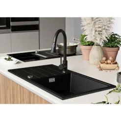 Evier Cuisine Noir Metallic, 90 X 50 Cm, Evier En Granit 1 Bac + Kit De Vidage, Evier A Encastrer De Primagran 7 Evier Cuisine Noir Metallic, 90 X 50 Cm, Evier En Granit 1 Bac + Kit De Vidage, Evier A Encastrer De Primagran -Promos Gout Cuisine Boutique 75072969 3