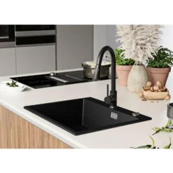 Evier Cuisine Noir Metallic, 59 X 50 Cm, Evier En Granit 1 Bac + Kit De Vidage, Evier A Encastrer Oslo 60 XL De Primagran 7 Evier Cuisine Noir Metallic, 59 X 50 Cm, Evier En Granit 1 Bac + Kit De Vidage, Evier A Encastrer Oslo 60 XL De Primagran -Promos Gout Cuisine Boutique 75073070 3