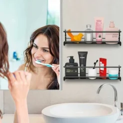 Rangement Epices Cuisine, étagère épices En Métal Sans Percage, Range épices Murale Cuisine, Porte épices Pour épices Pots Accessoire Garde-Manger Cuisine Placard, 29x6x6cm (Noir, 2 Pièces) -Promos Gout Cuisine Boutique 75243155 5