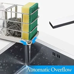 Porte-éponge Pour évier De Cuisine, Organisateur D'évier De Cuisine En Acier Inoxydable évier Plateau égouttoir Suspendu Panneau Réglable Brosse évier Porte-savon Pour Comptoir Ou Bâton Mural -Promos Gout Cuisine Boutique 75357932 3