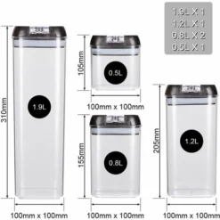 GP Lot De 5 Boîtes De Conservation Alimentaire Avec Couvercles Hermétiques Noirs Ensemble De Récipient à Nourriture En Plastique Sans BPA Conservation à Céréales Fruits Secs -Promos Gout Cuisine Boutique 75563650 5