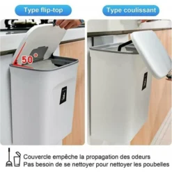 Poubelle Suspendue Cuisine 9L, Porte D'armoire Cuisine Murale Suspendue Poubelle Pliable Suspendue Avec Grattoir Pour Portes D'armoires Chambre Bureau Salle De Bain Dortoir à Domicile 7 Poubelle Suspendue Cuisine 9L, Porte D'armoire Cuisine Murale Suspendue Poubelle Pliable Suspendue Avec Grattoir Pour Portes D'armoires Chambre Bureau Salle De Bain Dortoir à Domicile -Promos Gout Cuisine Boutique 75575015 3