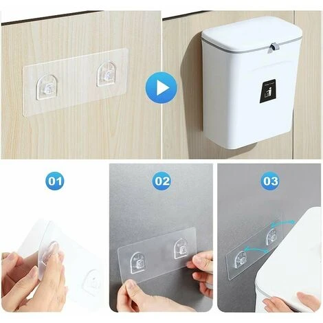 Poubelle Suspendue Cuisine 9L, Porte D'armoire Cuisine Murale Suspendue Poubelle Pliable Suspendue Avec Grattoir Pour Portes D'armoires Chambre Bureau Salle De Bain Dortoir à Domicile 5 Poubelle Suspendue Cuisine 9L, Porte D'armoire Cuisine Murale Suspendue Poubelle Pliable Suspendue Avec Grattoir Pour Portes D'armoires Chambre Bureau Salle De Bain Dortoir à Domicile – Image 5