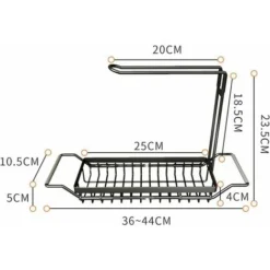 LOY Porte Eponge Evier Cuisine, Organisateur Evier Cuisine Avec Porte-Serviettes Support Evier Cuisine En Acier Inoxydable Extensible 36-44CM (Argenté) - Argent 8 LOY Porte Eponge Evier Cuisine, Organisateur Evier Cuisine Avec Porte-Serviettes Support Evier Cuisine En Acier Inoxydable Extensible 36-44CM (Argenté) - Argent -Promos Gout Cuisine Boutique 75650484 4