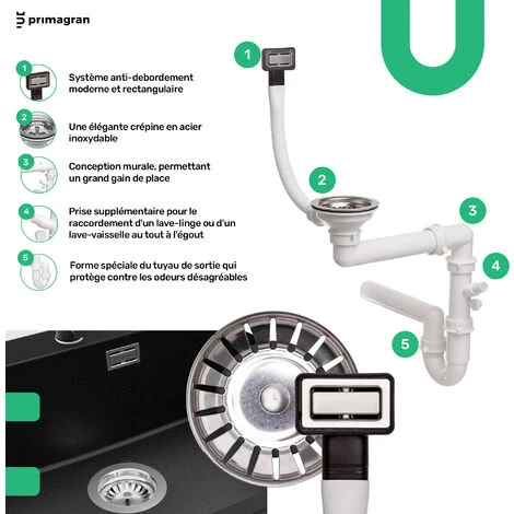 Evier Cuisine En Granit Gris, 59 X 50 Cm, Lavabo 1 Bac + Siphon Classique, Évier à Encastrer Madrid 60 Cargo XXL De Primagran 4 Evier Cuisine En Granit Gris, 59 X 50 Cm, Lavabo 1 Bac + Siphon Classique, Évier à Encastrer Madrid 60 Cargo XXL De Primagran – Image 4