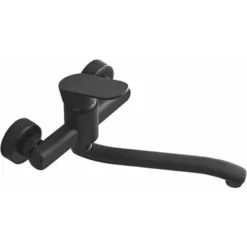 Robinet De Cuisine Mural Monocommande Pour Robinet De Cuisine Noir Rétro(30cm(longueur Du Bec),G1/2)