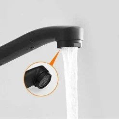 Robinet De Cuisine Mural Monocommande Pour Robinet De Cuisine Noir Rétro(30cm(longueur Du Bec),G1/2) -Promos Gout Cuisine Boutique 76378239 4