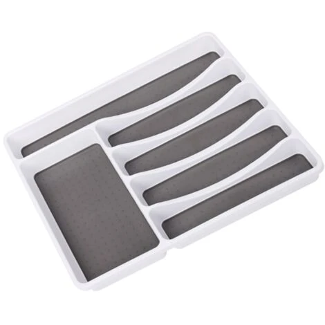 Range Couvert Et Tapis De Fond De Tiroir Rangement Couteaux Et Fourchettes Compartiments De Vaisselle Gris 3 Range Couvert Et Tapis De Fond De Tiroir Rangement Couteaux Et Fourchettes Compartiments De Vaisselle Gris – Image 3