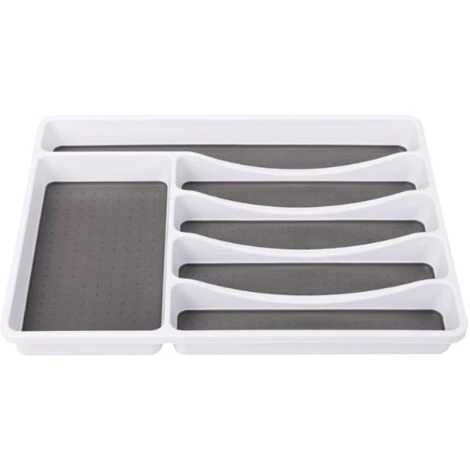 Range Couvert Et Tapis De Fond De Tiroir Rangement Couteaux Et Fourchettes Compartiments De Vaisselle Gris 4 Range Couvert Et Tapis De Fond De Tiroir Rangement Couteaux Et Fourchettes Compartiments De Vaisselle Gris – Image 4