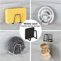 Porte-éponge Pour évier De Cuisine Caddy Auto-adhésif En Acier Inoxydable Couverts Antirouille étanche Noir 8 Porte-éponge Pour évier De Cuisine Caddy Auto-adhésif En Acier Inoxydable Couverts Antirouille étanche Noir -Promos Gout Cuisine Boutique 76529867 4