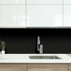 Crédence Cuisine Alu MELANIE - Noir - Bandeau L60 X H20 Cm - Maison Danaé