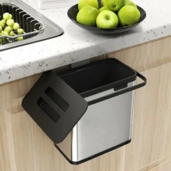 Poubelle De Cuisine, Poubelle, Murale Pour Porte De Placard, Poubelle Suspendue En Acier Inoxydable Anti-empreintes Digitales (3L) -Promos Gout Cuisine Boutique 77249586 5