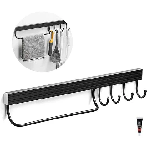 Porte Ustensiles Cuisine,Support À Ustensiles Mural Aluminium Barre Ustensiles Cuisine Mural Barre De Casserole Mural Support Ustensiles Cuisine Avec 4 Crochets (Noir) 1 Porte Ustensiles Cuisine,Support À Ustensiles Mural Aluminium Barre Ustensiles Cuisine Mural Barre De Casserole Mural Support Ustensiles Cuisine Avec 4 Crochets (Noir)