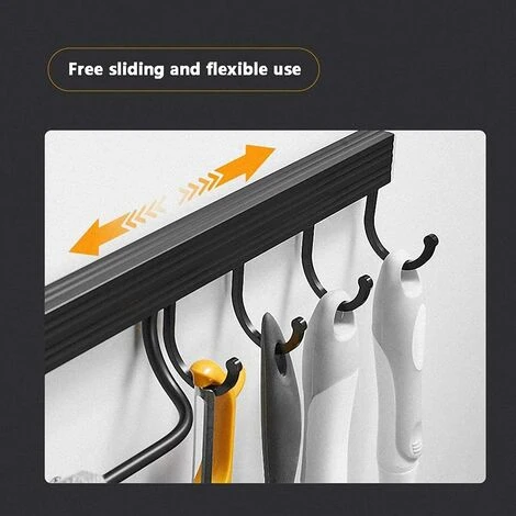 Porte Ustensiles Cuisine,Support À Ustensiles Mural Aluminium Barre Ustensiles Cuisine Mural Barre De Casserole Mural Support Ustensiles Cuisine Avec 4 Crochets (Noir) 5 Porte Ustensiles Cuisine,Support À Ustensiles Mural Aluminium Barre Ustensiles Cuisine Mural Barre De Casserole Mural Support Ustensiles Cuisine Avec 4 Crochets (Noir) – Image 5