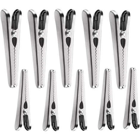 Pince Sachet, 10 Pièces Pince Fermeture Sachet, Clips De Fermeture Sac Alimentaire, Pince Sachet Metal Pour La Alimentaires, Café, Pain Et Sacs De Casse-Croûte 1 Pince Sachet, 10 Pièces Pince Fermeture Sachet, Clips De Fermeture Sac Alimentaire, Pince Sachet Metal Pour La Alimentaires, Café, Pain Et Sacs De Casse-Croûte