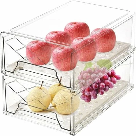 Boite Rangement Plastique , Rangement Frigo Et Organisation De Cuisine, Tiroirs Empilables Pour Réfrigérateur,Utilisé Pour Pain, Alimentaire,The, Fruits, Légumes (Lot De 2, 3020.511cm) JUNJUN 1 Boite Rangement Plastique , Rangement Frigo Et Organisation De Cuisine, Tiroirs Empilables Pour Réfrigérateur,Utilisé Pour Pain, Alimentaire,The, Fruits, Légumes (Lot De 2, 3020.511cm) JUNJUN
