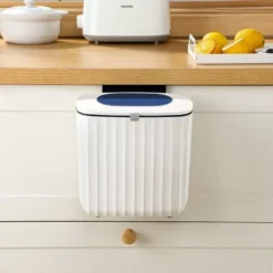 Poubelle à Suspendre, Poubelle à Compost De Cuisine, Petite Poubelle De 2,1 Gallons Avec Couvercle Pour Cuisine/salle De Bain, Poubelle Sous évier Pour Comptoir, Poubelle Sans Odeur, Poubelle à Compos