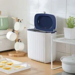 Poubelle à Suspendre, Poubelle à Compost De Cuisine, Petite Poubelle De 2,1 Gallons Avec Couvercle Pour Cuisine/salle De Bain, Poubelle Sous évier Pour Comptoir, Poubelle Sans Odeur, Poubelle à Compos -Promos Gout Cuisine Boutique 77577905 3