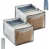 Organiseur De Tiroir En Jean, Lot De 2 Boîtes De Rangement Pliables En Tissu Pour Garde-robe
