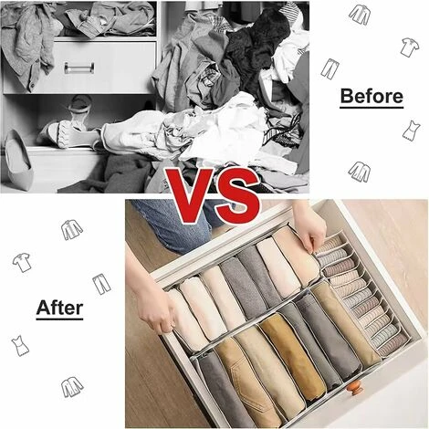 Organiseur De Tiroir En Jean, Lot De 2 Boîtes De Rangement Pliables En Tissu Pour Garde-robe 2 Organiseur De Tiroir En Jean, Lot De 2 Boîtes De Rangement Pliables En Tissu Pour Garde-robe – Image 2