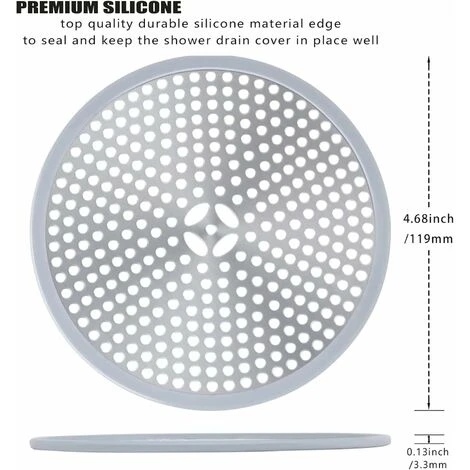 Drain De Douche, Filtre De Cheveux, Filtre Pour Bonde De Douche, Grille Douche Anti Cheveux, Couverture De Drain Filtre à Évier, Attrape-Cheveux Douche Drain - Acier Inoxydable Argent Et Silicone 1 2 Drain De Douche, Filtre De Cheveux, Filtre Pour Bonde De Douche, Grille Douche Anti Cheveux, Couverture De Drain Filtre à Évier, Attrape-Cheveux Douche Drain - Acier Inoxydable Argent Et Silicone 1 – Image 2